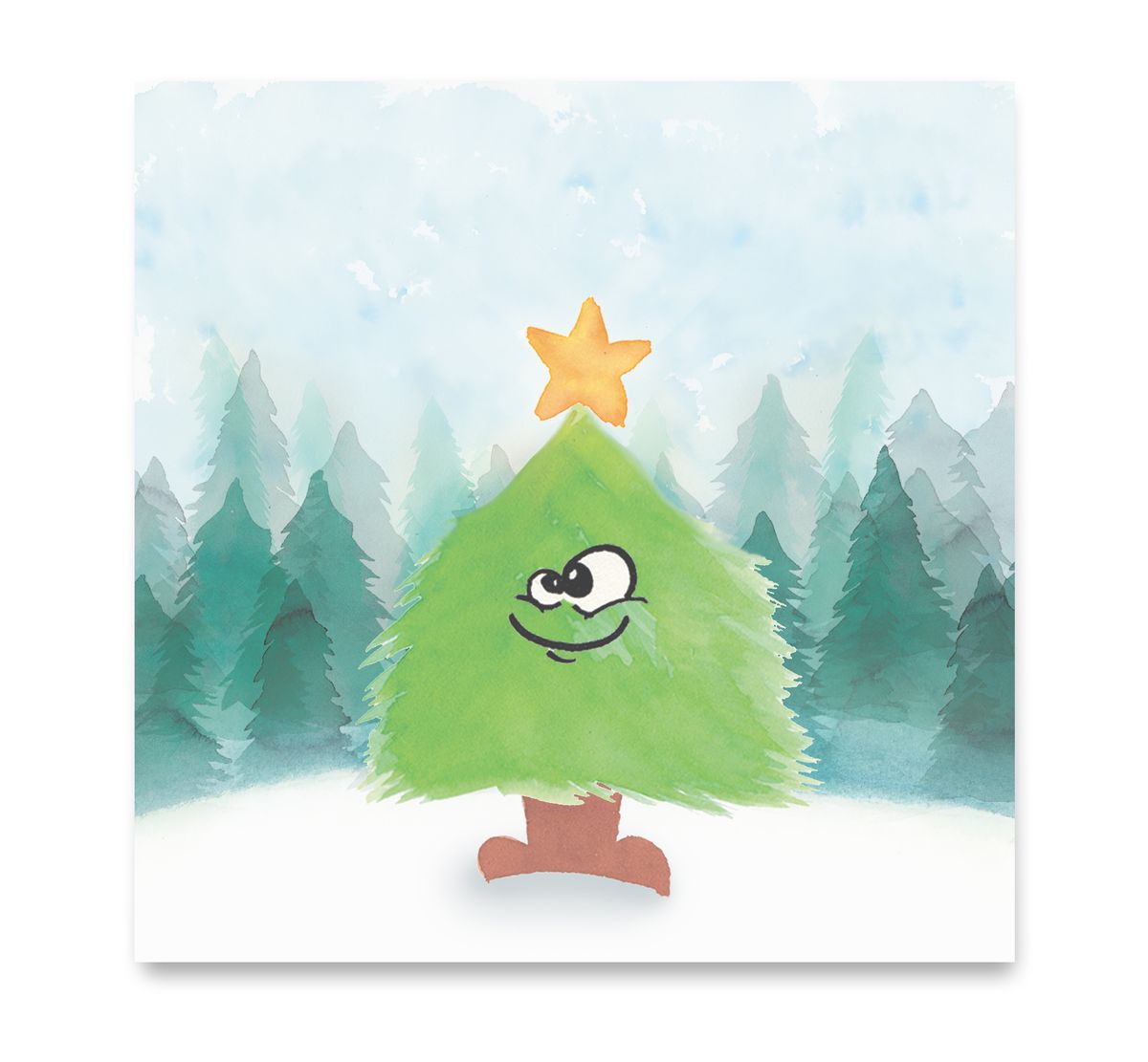 Handgemaakte wenskaart - kerstboom - Mags Up Your Mind